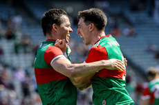 Stephen Coen and Paddy Durcan celebrate at the final whistle 25/7/2021