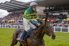 Paul Townend celebrates winning the Irish Grand National with I Am Maximus 10/4/2023