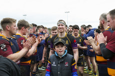 Instonians walk through the Skerries guard of honour after the game 1/4/2023