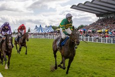 Paul Townend celebrates winning the Irish Grand National with I Am Maximus 10/4/2023