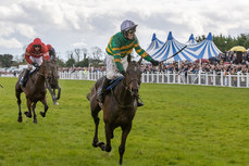 Paul Townend celebrates winning the Irish Grand National with I Am Maximus 10/4/2023
