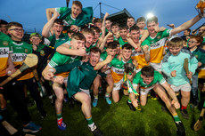 The Offaly team celebrate with the trophy 17/5/2023 