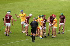 Galway and Antrim players at the final whistle 21/5/2023 