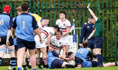 Joe O’Leary is congratulated by teammates after scoring his side's first try of the match 28/4/2024