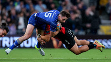 Hugo Keenan is tackled by Edwill Van der Merwe 26/10/2024