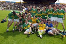 The Kerry team celebrate after the game 14/7/2002 DIGITAL