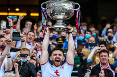 Padraig Hamspey lifts the Sam Maguire Cup 11/9/2021