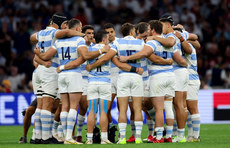 The Argentina team huddle 9/9/2023