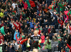 Mayo’s fans celebrate after goalkeeper Rob Hennelly kicked the equalising point 14/8/2021