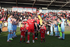 Institute give Portadown guard of honour after they win the league and are promoted to the premiership 26/4/2024