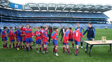 Belgrove Senior Boy's have their medals given to them by Dublin footballer Ciaran Kilkenny 30/4/2013