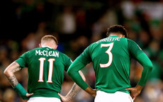 James McClean and Cyrus Christie dejected at the final whistle 16/10/2018