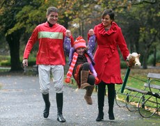 Barry Geraghty with his daughter Siofra and wife Paula 9/11/2010