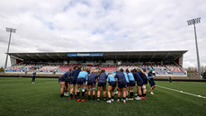 A view of the Ireland team huddle during the Captain’s Run 26/4/2024