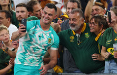 Jesse Kriel takes selfies with fans after the game 10/9/2023