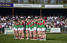 The Mayo team during the anthems 27/3/2022