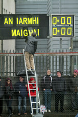 General view of the scoreboard in Cusack Park before the game 9/3/2014