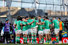 A view of the Ireland team huddle during a break in play 11/2/2024