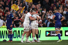 Ulster players celebrate at the final whistle 18/5/2024