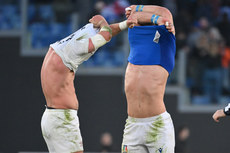 Henry Slade and Tommaso Menoncello swap jerseys after the game 3/2/2024