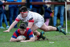 Giuseppe Coyne is unable to stop Declan Adamson of scoring a try 26/1/2019