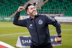 Stephen Bradley celebrates to the fans after the game 20/5/2024