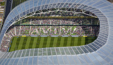 An Aerial view of the Aviva Stadium during the first match to be played there 31/7/2010