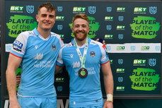 Kyle Steyn  receives his BKT Player of the match award from  Stafford McDowall 27/4/2024