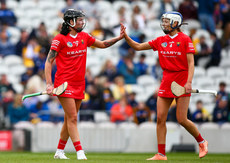 Ashling Thompson and Meabh Cahalane at the end of the game 28/4/2024