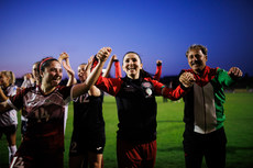 Emily Ibrahim, Mira Natour and Nasser Dahbour celebrate after the game15/5/2024