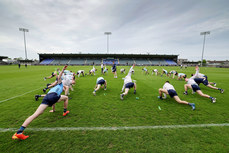 A view of Dublin players during the warm-up 8/5/2024 