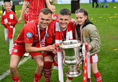 Rory Hale and Ronan Hale celebrate winning with the the cup 4/5/2024 