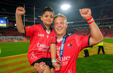 JC Pretorius is presented with the player of the match award by a young fan 11/5/2024