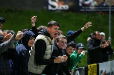 Shamrock Rovers fans celebrate their side winning 19/4/2024