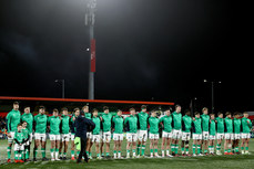 The Ireland team stand during the national anthems 9/2/2024