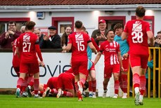 Sligo Rovers celebrate Simon Power’s goal 28/6/2024