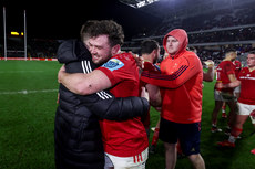 Ruadhán Quinn celebrates after the game with Jack Daly 3/2/2024