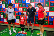 Ben Thomas, Eoghan Cross and Marius Louw with a young mascot during the coin toss 11/5/2024 