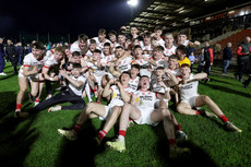 The Tyrone team celebrate after the game 1/5/2024 