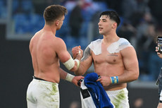 Henry Slade and Tommaso Menoncello swap jerseys after the game 3/2/2024