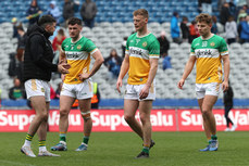 Eoin Carroll,Peter Cunningham and Rory Egan dejected after the game 28/4/2024