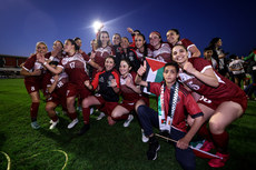 The Palestine team celebrate after the game 15/5/2024
