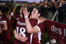 Nour Youseff celebrates after the game with Nadine Mohammad 15/5/2024
