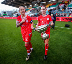 Pearl Slattery and Rachel Graham celebrate winning The FAI Cup 20/10/2024 