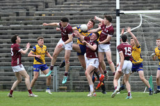 Roscommon players defend their goal against a later Galway attack 4/5/2024