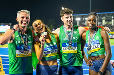 Thomas Barr, Sharlene Mawdsley, Cillín Greene and Rhasidat Adeleke with their bronze medals 5/5/2024 