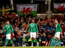 Matt Doherty, Cyrus Christie and Richard Keogh dejected 16/10/2018