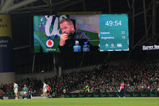 Andy Farrell on the big screen during the game 15/11/2024