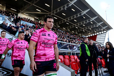 Michele Lamaro leads his team out into Kingspan Stadium 26/4/2024