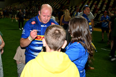 Dragons and DHL Stormers players interact with fans after the game 10/5/2024